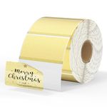 MUNBYN 57mmx32mm Gold Transparent Thermal Sticker Labels, Self-Adhesive Rectangle Fine Glitter Thermal Labels, Multi-Purpose for DIY Logo Design, QR Code, Name Tag, Inventory-500 Labels/1 Roll