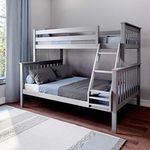Max & Lily Solid Wood Twin Over Full Bunk Bed, Grey