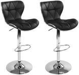 Artiss Bar Stools Stool Set of 2 Adjustable Kitchen Swivel Counter Barstools Dining Chair Chairs Gas Lift Leather Black in 59-79cm Seat Height Floor for Home Bar Dining Room Cafe Outdoor Indoor