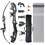 Archery Set Adult Takedown Bow and Arrow Set, Right Hand Metal Riser Recurve Bow, 30lb 40lb 51'' Longbow for Adult Teens Beginner Hunting Shooting Practice
