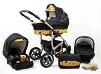 Lux4Kids 3 in 1 Combi pram Pushchair Stroller Complete Set with car seat Isofix Larmax Gold Star 3in1 with Baby seat