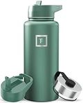 IRON °FLASK Sports Water Bottle - 32 Oz 3 Lids (Straw Lid), Leak Proof - Stainless Steel Gym & Sport Bottles for Men, Women & Kids - Double Walled, Insulated Thermos, Metal Canteen