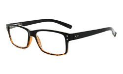 Eyekepper Spring Hinges Vintage Eyeglasses Men Black-Yellow Torotoise Frame