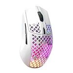 SteelSeries Aerox 3 Wireless - Holey RGB Gaming Mouse - Ultra-lightweight Water Resistant Design - 18K DPI TrueMove Air Optical Sensor -Snow