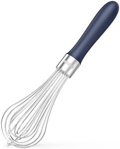 U-Taste Kitchen Whisk Egg Beater: 18/10 Stainless Steel Balloon Whisk, Heavy Duty Metal Whisk, Manual Mixing Tool with 8 High-Flex Wires for Stirring, Blending Sauce, Batter (M, Midnight Blue)