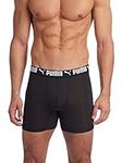 PUMA Men's 3 Pack Athletic Fit Boxer Briefs, Puma Black, M