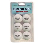 Cloverjoyed Drink Up! Beer Pong Balls - 6 Pack - Party Drinking Games, Funny Bachelor Party Favors, Party Supplies for Birthday, Gag Gifts