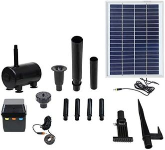 Sunnydaze 132 GPH Outdoor Solar Pump and Panel Fountain Kit with Battery Pack and LED Light - 56-Inch Lift