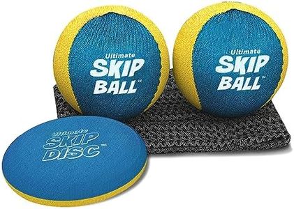 Activ Life Skip Water Bouncing Catch Recreation Ball - Balle pour Enfants de 2 Pouces avec Disque de Saut, Paquet de 2, Jaune/Cyan