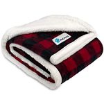 PetAmi Waterproof Dog Blanket for Small Medium Dog, Pet Puppy Blanket Couch Cover Protection, Sherpa Fleece Cat Blanket Couch Sofa Bed Furniture Protector Reversible Soft Washable 29x40 Checker Red