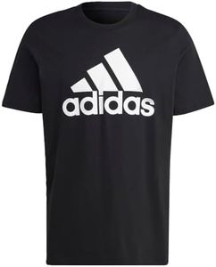 adidas Men's Essentials Single Jersey Big Logo T-Shirt, Black/White, X-Large