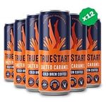 TrueStart Cold Brew Coffee, Salted Caramel, 12 x 250ml - Sugar-Free Iced Coffee, Ready-To-Drink Cold Coffee, Dairy Free Ice Coffee Can, Canned Coffee for On-the-go Boost