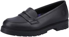 Hush Puppies Girl's Hazel Loafer Senior School Uniform Shoe, Black, 5 UK