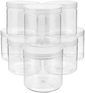 Juvale Slime Containers with Lids - 8 Pack Clear Plastic Jars for Kids DIY Crafts (12 oz)