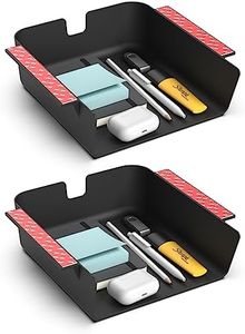 HumanCentric Under Desk Storage Shelf, Under Desk Drawer Organizer for Office Desks, Tables, Workstations, and Sit Stand Desk, Mount Under Desk Shelf Adds Storage Tray, Screw or Stick On, 2 Pack