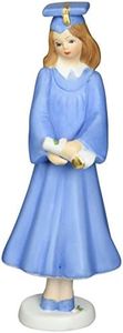 Enesco Growing Up Girls “Brunette Graduate” Porcelain Figurine, 7.5” Blue