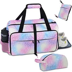 Hp hope 34L Gym Bag for Womens, Yoga Mat Bags,Travel Duffel Bag with Mat Holder, Toiletry Bag, Foldable Gym Tote Bag Large Pockets for Accessories & Water Bottles | Zipper Yoga Mat Bag Carrier