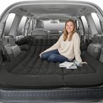 Boiland SUV Air Mattress Thickened and Double-Sided Flocking Travel Mattress,Inflatable Car Mattress with Electric Air Pump and 4 Pillows,Car Sleeping Bed for Home, Outdoor and Travel