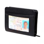 JahyShow 36 Slots Credit Card Holder Wallet Zip Leather Card Case RFID Blocking, Black, 36 Slots