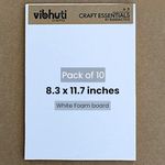 Vibhuti Crafts Foam Board Sheets 3mm A4 Size (8.3 inch x 11.7 inch), Pack of 10 - Lightweight & Sturdy for DIY Crafts, School Projects, Signs, Displays - Sunboard/Foamboard