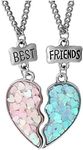 Best Friend Bff Heart Necklace for 2 Best Friend Necklaces for 2 Piece Friendship Gifts for Women Friends Birthday Gifts for Best Friend Christmas Xmas Gifts for Girls