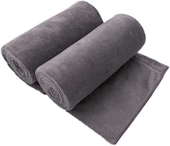 JML Microfiber Bath Towel 2 Pack(30" x 60"), Oversized Thick Towels, Soft, Super Absorbent and Fast Drying, No Fading Multipurpose Use for Sports, Travel, Fitness, Yoga, 30 in x 60 in, Grey 2 Count