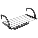 ARURA (LABEL) Foldable Drying Rack, Indoor/Outdoor Easy Install Folding Clothes Towels Drying Rack Shoe Rack Hanging on The Door Bathroom Windowsill Guardrail Corridor Balcony (Black)