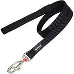 Red Dingo Dog Lead 1.2m Plain, Classic Black, Size Medium (20mm x 1.2m)