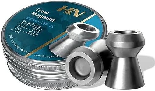 H&N Sport Crow Magnum Hollowpoint Airgun Pellets .22 Cal, Gray