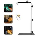 BOURDSERK Reptile Metal Lamp Stand, Adjustable 24 to 38 in of the Basking Light Floor Holder Heat Lamp Bracket, Suitable for Snake Turtle Bearded Dragon Chameleon Habitat Terrarium Tank Accessories