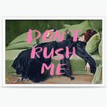 Oulores Don't Rush Me Canvas Wall Art Pink Graffiti Posters Vintage Victorian Gallery Girly Prints Painting Maximalist Wall Decor for Living Room Girly Room Girls' apartment 16x24in Unframed