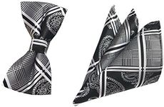 Mens Black White Check Bow Ties Youth Beautiful Business Dress Best Bowties Set