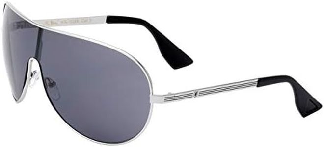 Khan Pedal - One Piece Shield Sunglasses (Black Silver)