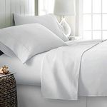 SEM B GRA - Flat BedSheet with 2 Pillow Covers 600 TC 100% Egyptian Cotton Bedsheet Comfortable & Durable Hotel Quality Sheet (Super King_110x110, White)