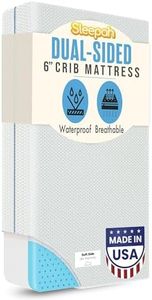Sleepah 5.5” Crib & Toddler Bed Mattress Dual Sided Cooling Memory Foam – Waterproof Washable Breathable Soft Cotton Fabric – CertiPUR Firm Baby Mattresses - for Baby & Toddlers (Blue)