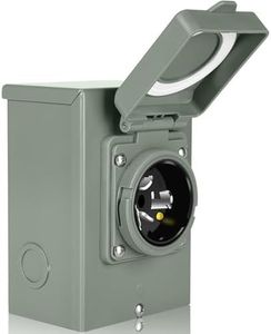 WELLUCK 50 Amp Generator Power Inlet Box, NEMA 3R Power Inlet Box, PB50, SS2-50P Generator Plug for Outdoor Receptacle, Generator Outlet, Weatherproof, ETL Listed, 125/250 Volt, 12500W