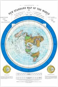 1892 Flat Earth Map of the World - Alexander Gleason's New Standard Map of the World 24 x 36 Large Wall Art Poster - Gleason Map - Flat Earthers - The World is Flat Model Globe - Circular Plane -