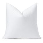 OTOSTAR Pack of 1 Down and Feather Throw Pillow Insert, 16 x 16 Soft Fluffy Pillow Insert with 100% Cotton Cover Decorative Pillow for Sofa Couch Bed-White