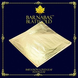 Barnabas Blattgold Gold Leaf [1000 Sheets, 6.3 Inch] - Imitation Loose Gold Foil Sheets for Painting, Arts and Crafts