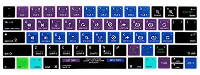 HRH Serato DJ Shortcuts Hotkey Silicone Keyboard Cover Skin for MacBook New Pro with Touch Bar 13 Inch and 15 Inch (A2159/A1989/A1706,A1990/A1707) 2019 2018 2016 2017 Release US Version