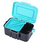 Vbest life Plastic Fishing Bait Holder Fishing Tools Container Fishing Tackle Box 2 Compartment Earthworm Lure Storage Case with Clip