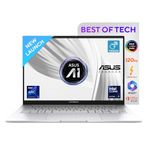 ASUS Zenbook 14,Intel Core Ultra 9 (Series 2),Thin & Light(Intel Arc iGPU/32GB/1TB/3K OLED Touch screen/14/120Hz/Windows 11/M365 Basic (1Year)*/Office Home 2024/Foggy Silver/1.28 kg) UX3405CA-PZ349WS