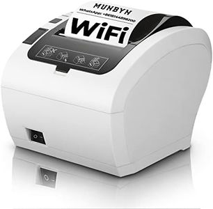 MUNBYN WiFi Thermal Receipt Printer with USB/LAN/RS232 Port, 80mm POS Printer Works with Square Windows Mac Chromebook Linux Cash Drawer, White