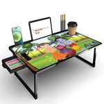 OPTIFINE Study Table/Bed Table/Foldable and Portable Wooden/Writing Desk for Office/Home/School (Black-COTTED-BHIMKRISHNA)