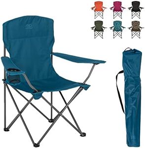 Highlander Camping Chair - Compact & Lightweight Folding Chair, 2.2kg, Portable Chair for Outdoors, Durable Steel Frame Arm Chair with Cup Holder