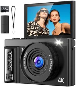 Digital Camera 4K for Photography Vlogging: 64MP Cameras for Video with Autofocus - 16X Zoom Photo Camera Gifts for Teens Ages 8-18 - 180°Flip Screen Compact Cámara - Point and Shoot Digital Cameras