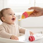 R for Rabbit First Feed Food Feeder for Kids, 90ml Capacity, Premium Soft Silicone Spoon Food Grade BPA Free Material for Kids of 12+ Months (Red)