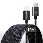 CLEEFUN 10M USB C to USB C Cable,USB 2.0 Extra Long PD 60W Type-C to Type-C Fast Charging Charger Lead for MacBookPro Air, iPadAir/Pro 2021/2020, Galaxy S23 S22 S21 S20 Note 20 Plus Ultra(No Data)