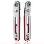 Yakamoz Mini Ratchet Screwdriver Set, 2Pcs Small Ratcheting Offset Screwdrivers 90 Degree Right Angle Screwdriver Wrench 1/4 Inch Hex Screw Driver for Tight Spaces