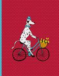 Dapper Dalmatian Wide Ruled Notebook: Bicycling Dog Notebook Design